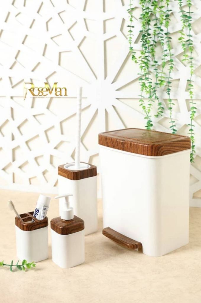 رزمن ست بهداشتی 5 پارچه آرات طرح چوب  